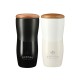 Bouteille double paroi en céramique avec couvercle en bois 10 oz (300 ml)