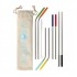 Ensemble de pailles réutilisables avec brosse et pochette