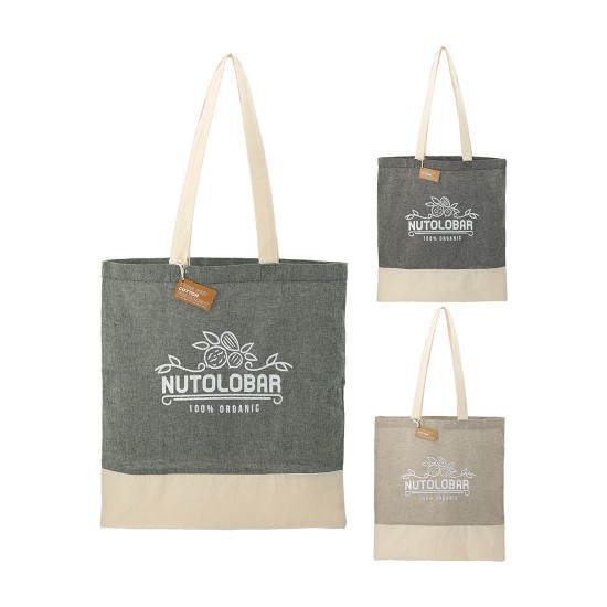 Sac fourre-tout en coton recyclé, 2 tons