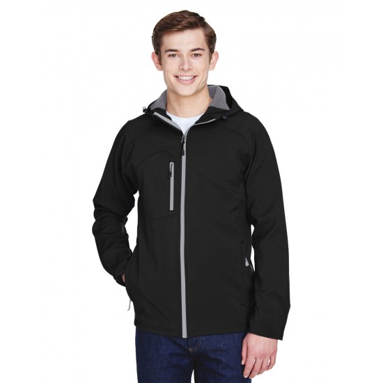 North End Men's Prospect Two-Layer Soft Shell Hooded Jacket