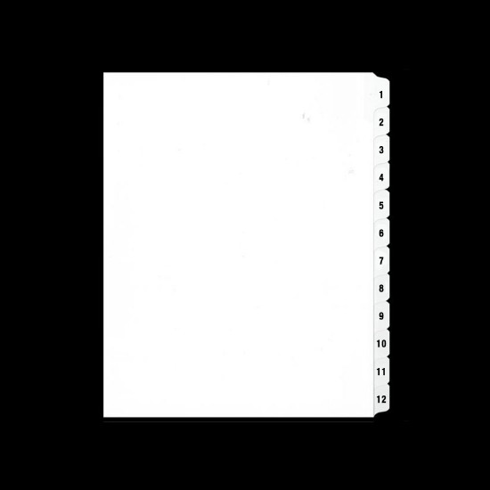 Ensemble intercallaires chiffres 1 à 12